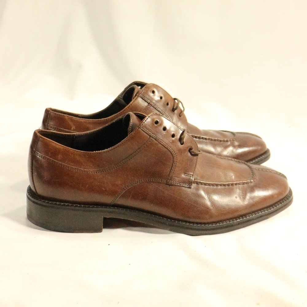 COLE HAAN Brown Leather Split Toe Loafers Sz 8 US Men - Picture 8 of 13